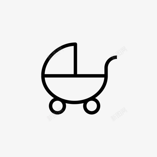 保姆马车儿童保育图标svg_新图网 https://ixintu.com 保姆 儿童保育 婴儿车 家用细线图标集 马车