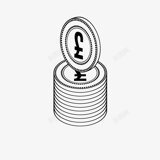 英镑硬币硬币堆钱图标svg_新图网 https://ixintu.com 硬币堆 英镑 英镑硬币 钱
