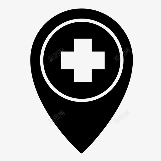 诊所医院地图图标svg_新图网 https://ixintu.com 医学图标 医院 地图 导航 标记 诊所