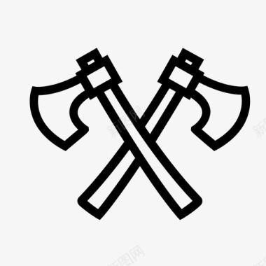 斧头十字武器图标图标