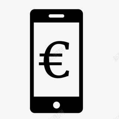 欧元电话现金货币图标图标