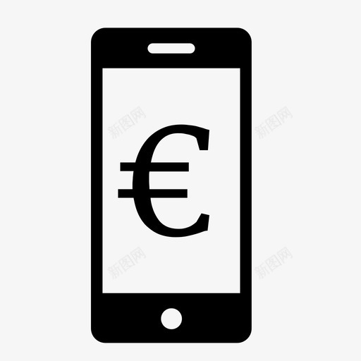 欧元电话现金货币图标svg_新图网 https://ixintu.com 支付 欧元电话 现金 电话现金 货币