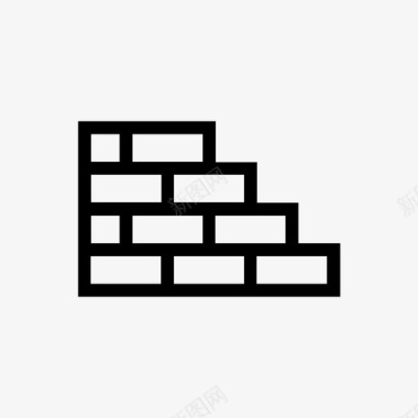 砖墙砌砖工建筑图标图标