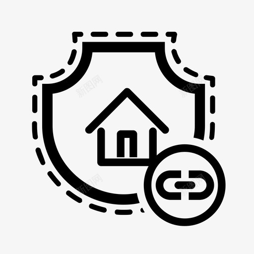 家庭保险链接连接安全图标svg_新图网 https://ixintu.com 安全 家庭保险链接 连接