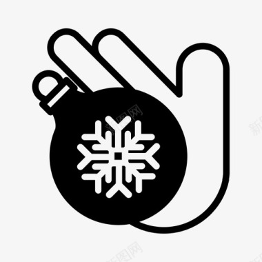 圣诞球在手雪花冬天图标图标