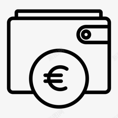 欧元钱包欧元会员货币货币钱包图标图标