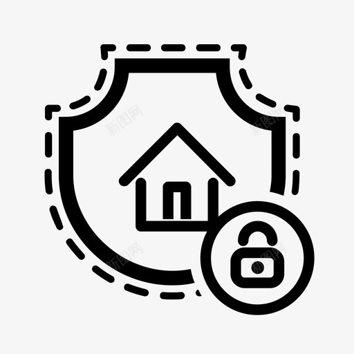家庭保险安全锁安全图标svg_新图网 https://ixintu.com 安全 家庭保险安全 锁
