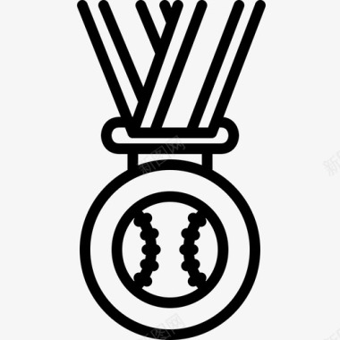 棒球奖章奖品运动图标图标