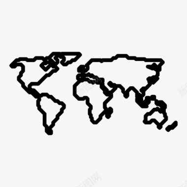 世界地图大陆国家图标图标