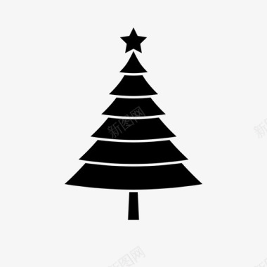 圣诞树快乐圣诞图标图标