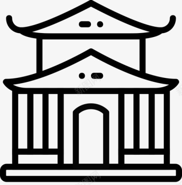 亚洲寺庙教堂祈祷图标图标