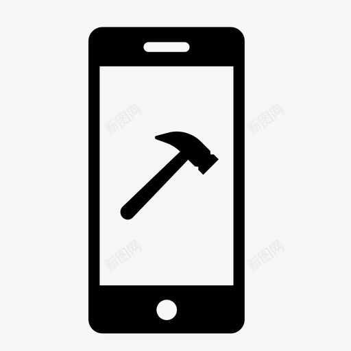 手机工具应用程序锤子图标svg_新图网 https://ixintu.com 应用程序 手机工具 手机设置 锤子