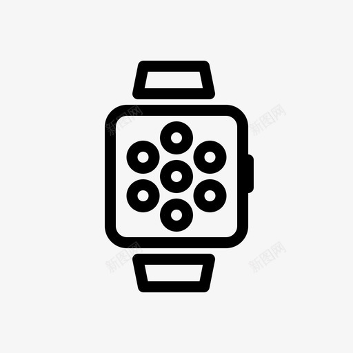 智能手表应用程序连接图标svg_新图网 https://ixintu.com 应用程序 技术 新的各种图标 智能手表 连接