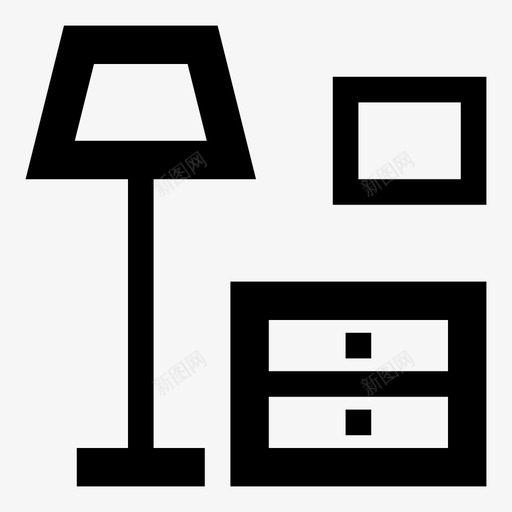 家具橱柜落地灯图标svg_新图网 https://ixintu.com 室内 家具 家居家具 有用的图标家具内饰 橱柜 落地灯