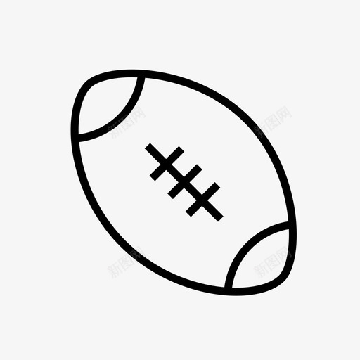 美式足球旗帜式足球橄榄球图标svg_新图网 https://ixintu.com 旗帜式足球 橄榄球 美式足球 运动 运动细线图标集