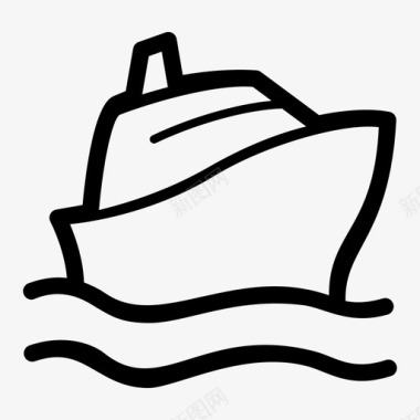 游艇船摩托艇图标图标