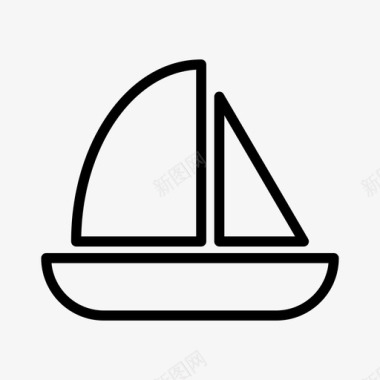 帆船水手大海图标图标