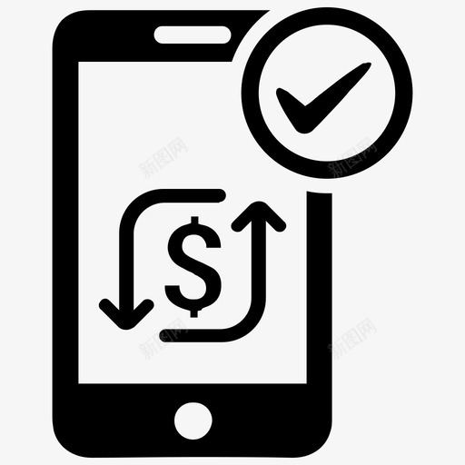 移动交易银行支付成功图标svg_新图网 https://ixintu.com 个人商业金融 支付成功 移动交易 银行