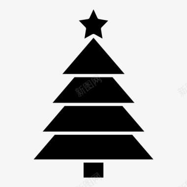 圣诞树假日冬天图标图标