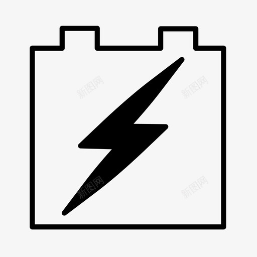 电池充电闪电图标svg_新图网 https://ixintu.com 充电 电池 电源 闪电