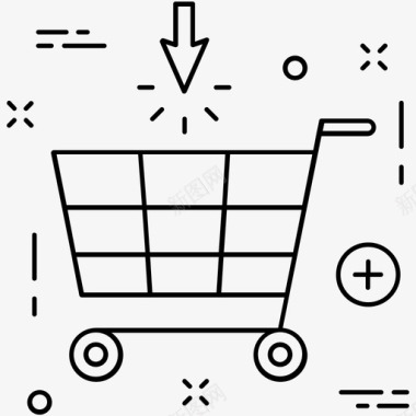 添加产品添加到购物车在线购物图标图标