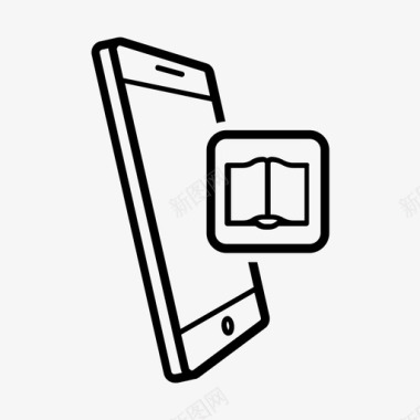 移动电子书应用程序书籍图书馆图标图标
