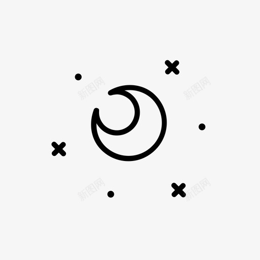 月亮星座夜晚图标svg_新图网 https://ixintu.com 夜晚 星夜 星座 星星 月亮 魔法