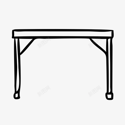 折叠桌家具徒步旅行图标svg_新图网 https://ixintu.com 室内 家具 徒步旅行 折叠桌