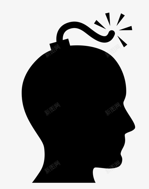 思考者炸弹头痛图标svg_新图网 https://ixintu.com 哲学 头痛 思考者 炸弹
