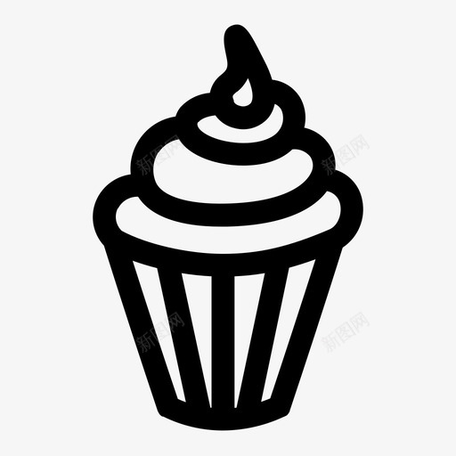 纸杯蛋糕糖果食物图标svg_新图网 https://ixintu.com 甜食 糖果 纸杯蛋糕 食物