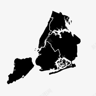 纽约市自治区城市地图图标图标