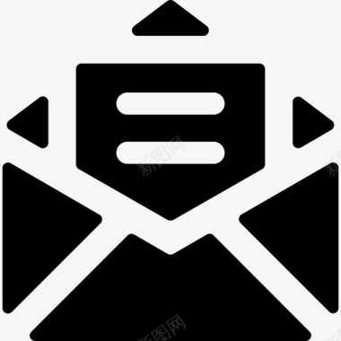 电子邮件在填充后打开的信封内里面有一封信界面图标图标