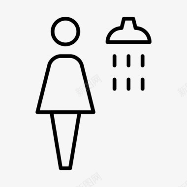 女人洗澡洗澡人图标图标
