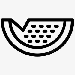 哈密瓜线西瓜哈密瓜食物图标高清图片