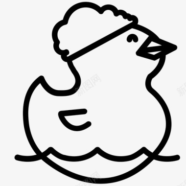 橡皮鸭浴缸小鸟图标图标