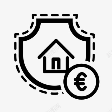 家庭保险金欧元安全图标图标