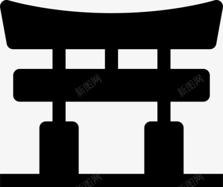 神道寺门日本神圣图标图标