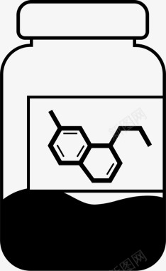 血清素键化学图标图标