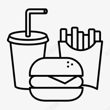 汉堡餐食物食物和饮料图标图标