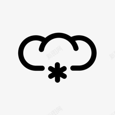 雪多云天气预报图标图标