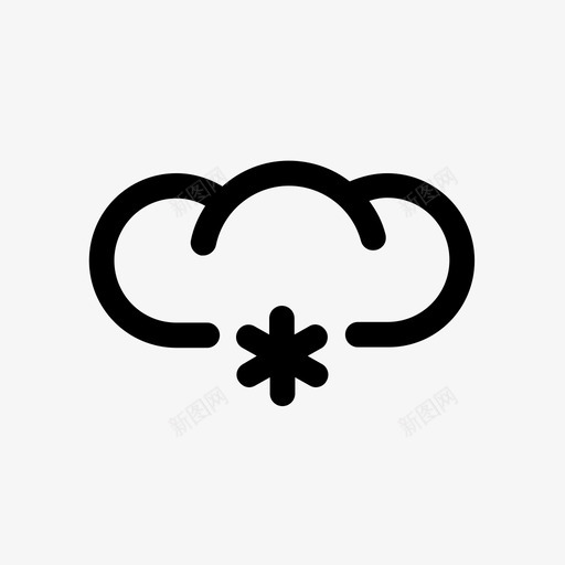 雪多云天气预报图标svg_新图网 https://ixintu.com 多云 天气 天气预报 天空 雪