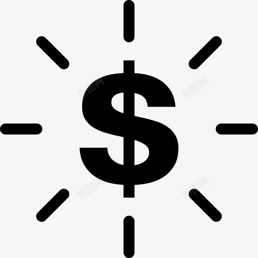 带灯的美元符号指示灯填充图标svg_新图网 https://ixintu.com 填充 带灯的美元符号 指示灯