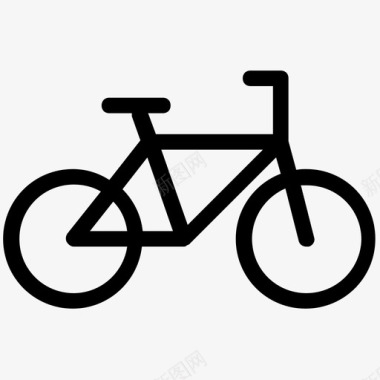 自行车交通夏季和旅行平滑线图标图标
