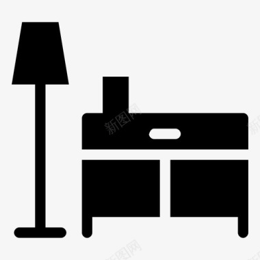 床头柜书桌家具图标图标