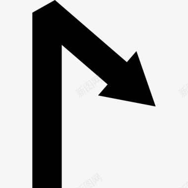 带角度的箭头直线符号箭头道路图标图标