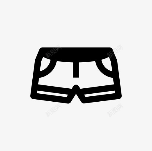 迷你短裤衣服服装图标svg_新图网 https://ixintu.com 时尚 服装 短裤 衣服 衣服填充细线图标集 迷你短裤