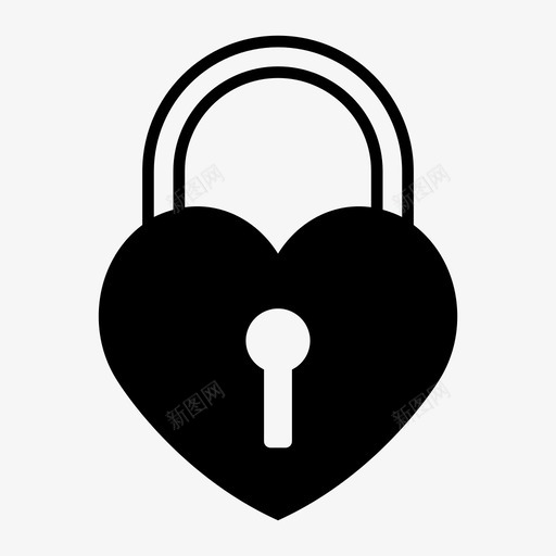 爱情锁心钥匙图标svg_新图网 https://ixintu.com 心 情人节 爱情锁 钥匙