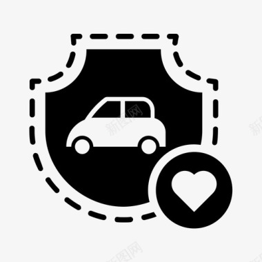 汽车保险爱情安全图标图标