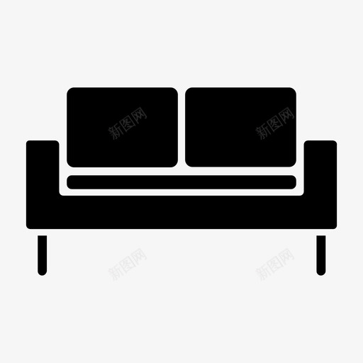 沙发舒适家具图标svg_新图网 https://ixintu.com 家具 家居用品 沙发 舒适