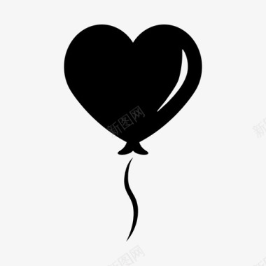 心气球爱情情人节图标图标